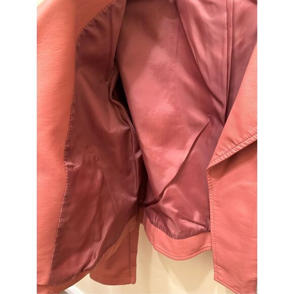 Levi’s Pink Faux Leather Biker Jacket Size Medium New - Picture 8 of 11